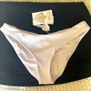 BECCA Adela Modern Edge Hipster Bottom White size Large NWT